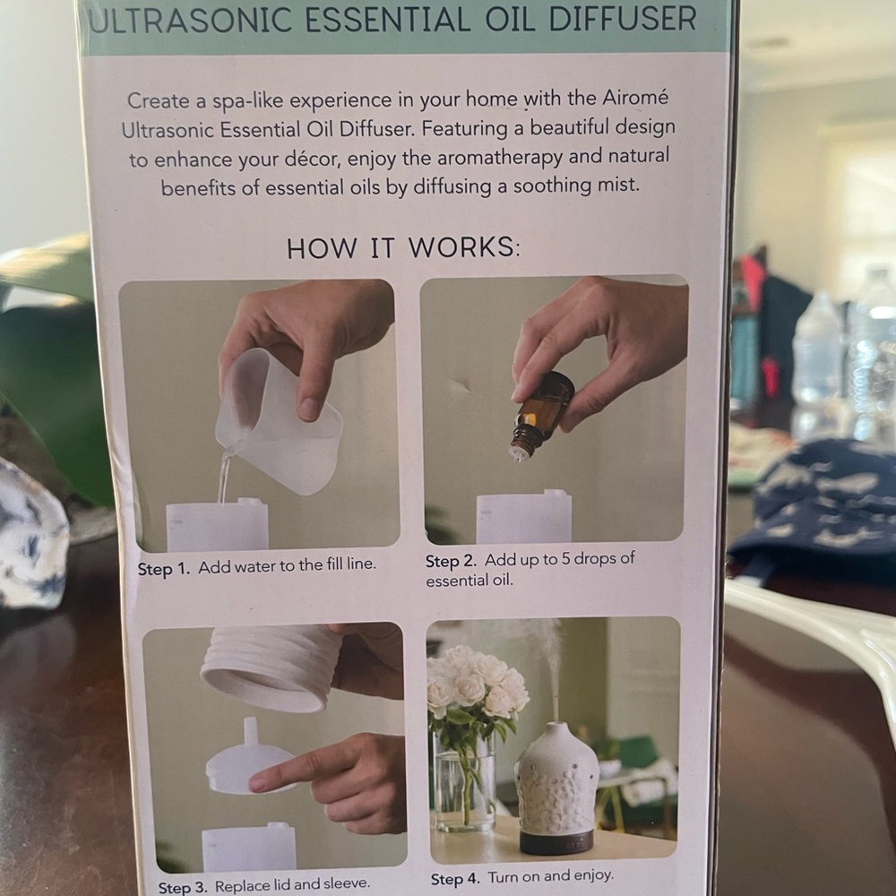 Ceramic Ultrasonic Oil Diffuser - Cream - Picture 4 of 4